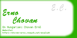 erno chovan business card
