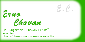 erno chovan business card